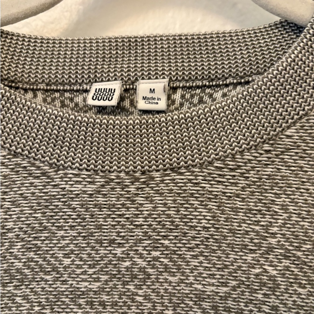 Uniqlo U - Grey/greenish Cotton Crew Neck Sweater